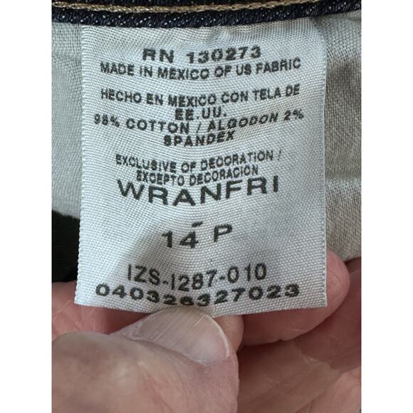 Wrangler Sz 14P Women's Jeans Stretch Denim Modest Straight Leg Dark Wash - Picture 10 of 10